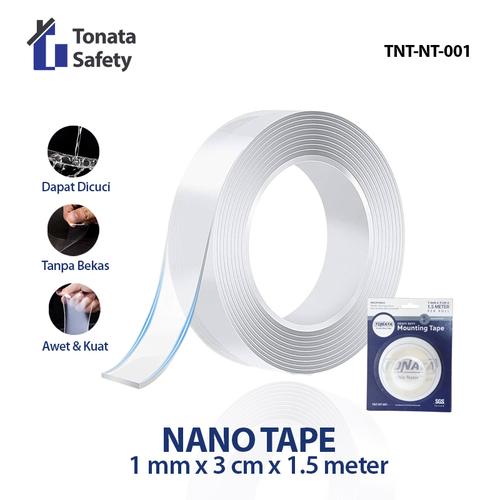 [EZO.1100070] Nano Tape Tonata / Double Tape Bening Tahan Air / 1 mm 3 cm x 1,5 Meter