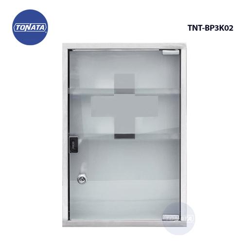 [EZO.1100084] Kotak P3K / Lemari Obat Besi Kaca Stainless 45 X 30 X 12 Tonata / TNT-BP3K02