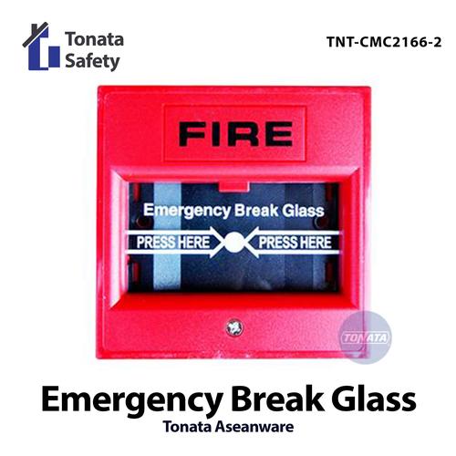 [EZO.1100096] Red Emergency Break Glass Fire Alarm Tonata / Tombol Darurat Kebakaran