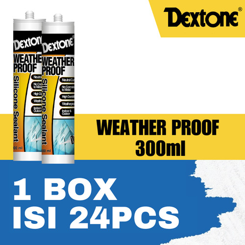 [EZM.7500009] Lem Kaca Dextone Silicone Sealant Weather Proof 328 ( 300 ml ) - BOX