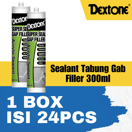 [EZM.7500044] Lem Pengisi Celah Dextone Silicone Sealant Acrylic Gab Filler 300 ml - BOX
