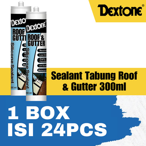 [EZM.7500046] Lem Kaca Dextone Silicone Sealant Roof & Gutter 280 ml - BOX