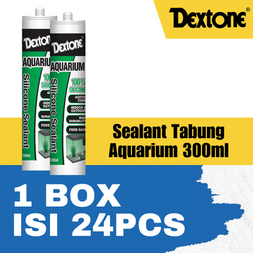 [EZM.7500050] Lem Kaca Dextone Silicone Sealant Tabung Aquarium 300 ml - Box