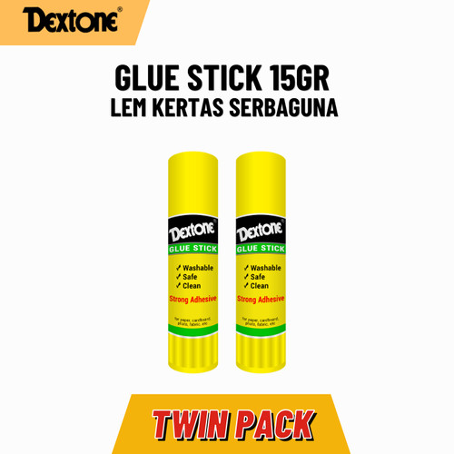 [EZM.7500071] Lem Kertas Glue Stick Dextone 15gr - Twin Pack