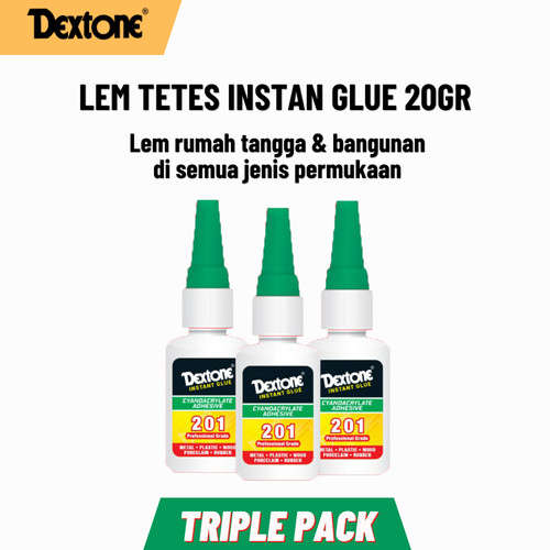 [EZM.7500078] Lem Tetes Instan Glue 20gr DEXTONE Triple pack/Lem tetes/Lem serbaguna/Lem korea/Lem Tetes Instan 20 gr