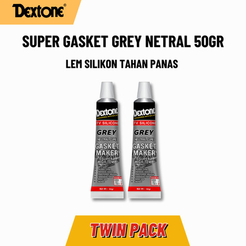 [EZM.7500080] Lem Tahan Panas Super Gasket Sealant Netral Grey Dextone 50 Gr - Twin Pack Free Power Glue Cream