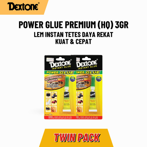 [EZM.7500086] Lem Tetes Dextone Power Glue Premium (HQ) 3Gr - Twin Pack Free Power Glue Cream