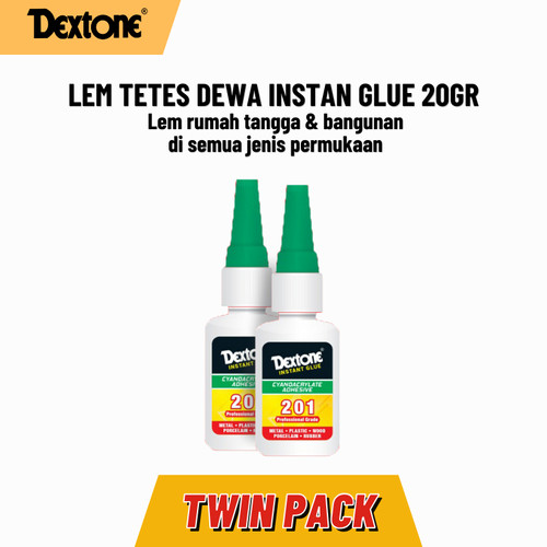 [EZM.7500088] Lem Tetes Dewa Instan Glue Dextone - 20g Twin Pack