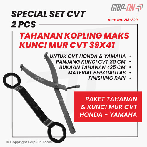 [EZM.8500022] GRIP-ON SPECIAL SET CVT 2 PC - PAKET TAHANAN DAN MUR CVT HONDA YAMAHA SET 2 PCS - PAKET TAHANAN KOPLING MAKS DAN KUNCI MUR CVT 39X41