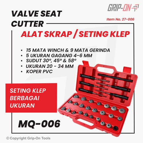 [EZM.8500250] GRIP-ON VALVE SEAT CUTTER MQ-006 PEMOTONG DAN PEMBERSIH RUMAH KLEP