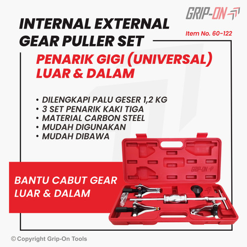 [EZM.8500289] GRIP-ON INTERNAL / EXTERNAL GEAR PULLER SET TREKER GIGI DALAM / LUAR