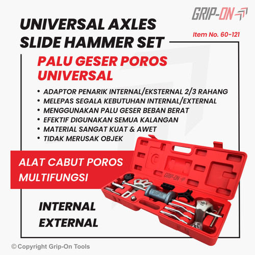 [EZM.8500290] GRIP-ON UNIVERSAL AXLES SLIDE HAMMER SET AUTO BODY DENT REPAIR TOOLS