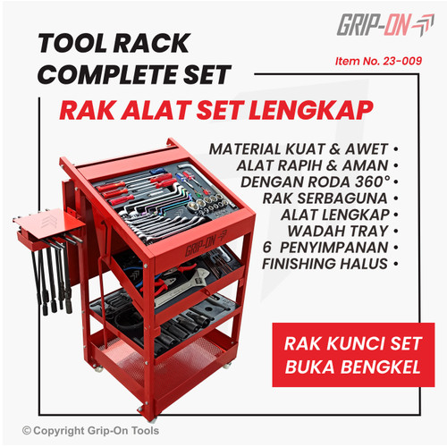 [EZM.8500307] GRIP-ON TOOL RACK COMPLETE SET RAK ALAT BENGKEL LENGKAP + ISI 23-009