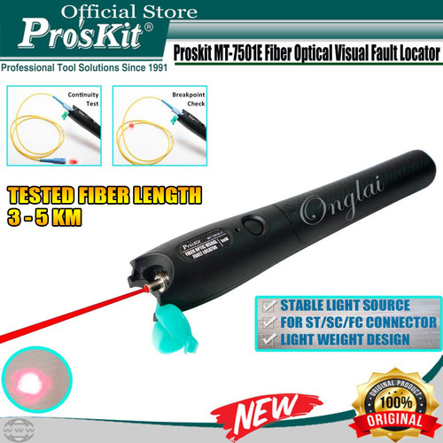 [EZM.1220075] SENTER LASER FIBER OPTIC PROSKIT MT-7501E Visual Fault Locator 5KM FO
