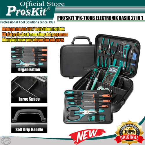 [EZM.1220321] ALAT PERLENGKAPAN ELEKTRONIK BASIC PRO'SKIT 1PK-710KB 27 IN 1 ORIGINAL