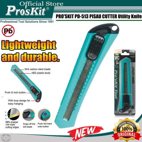 [EZM.1220378] PROSKIT Pisau Cutter PRO'SKIT PD-513 Utility Knife ORIGINAL