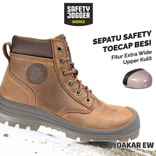 [EZO.5700003] [FREE SARUNG TANGAN] Sepatu Boots Safety Jogger Dakar EW S3 Kulit Toe Cap Ekstra Lebar - Shoes