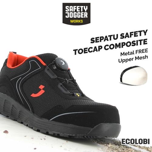 [EZO.5700030] [FREE SARUNG TANGAN] Sepatu Safety Jogger ECOLOBI S1P LOW TLS Black Sepatu Safety Shoes Kerja Proyek Sporty Ringan Toecap Metal Free Anti Paku ESD