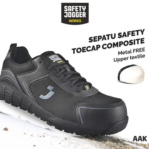 [EZO.5700031] [FREE SARUNG TANGAN] Sepatu Safety Jogger AAK S1P Low BLK Proyek Pria Ringan