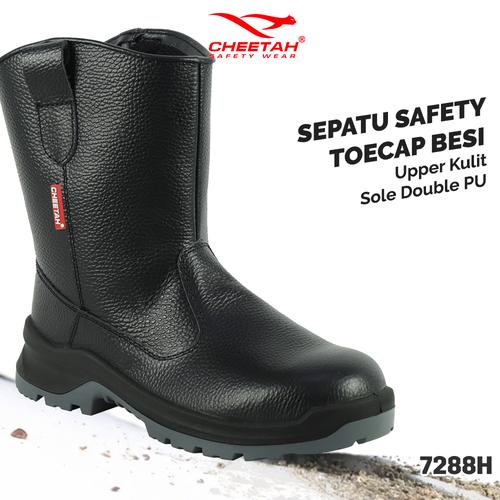 [EZO.5700043] Sepatu Safety Cheetah 7288H Boot Kulit Penutup Baja