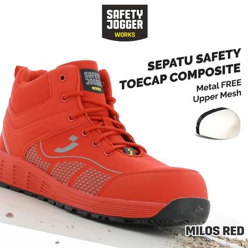 [EZO.5700053] [FREE SARUNG TANGAN] Sepatu Safety Jogger MILOS/ Sepatu Proyek Pria Ringan
