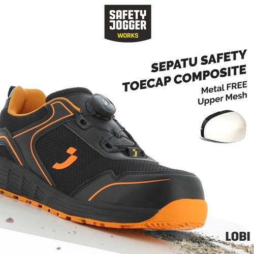 [EZO.5700054] [FREE SARUNG TANGAN] Sepatu Safety Jogger LOBI S1P LOW TLS BLK/ Sepatu Proyek Pria Ringan