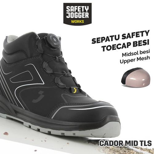 [EZO.5700068] [FREE SARUNG TANGAN] Sepatu Safety Jogger Cador S3 Mid TLS Model Sporty, Anti Paku,