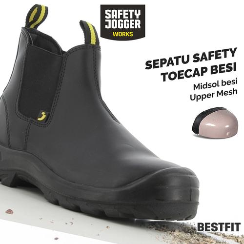 [EZO.5700071] [FREE SARUNG TANGAN] Sepatu Safety Jogger Bestfit S1P Black / Sepatu Proyek Hitam