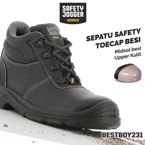 [EZO.5700091] [FREE SARUNG TANGAN] Sepatu Safety Jogger Bestboy231 S3 dengan Baja Anti-Slip Anti-Paku dan Anti-Statis