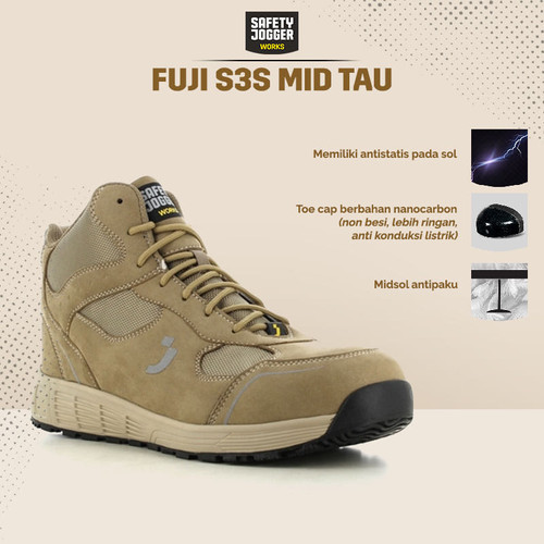 [EZO.5700107] Sepatu Safety Jogger Fuji  S3S MID Taupe Sepatu Kerja Proyek