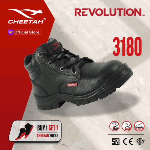 [EZO.1200041] 3180 H - Cheetah - Revolution - Safety Shoes - Hitam