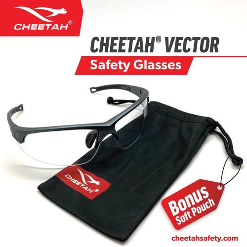 [EZO.1200047] Kacamata Safety Cheetah  Vector Clear Anti Scratch Full Protection