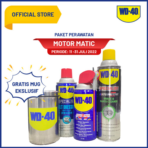 [EZM.1800026] Paket WD40 Rawat Motor Matic: WD-40 Multi-Use Product+WD 40 Specialist