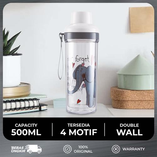 [EZO.4700009] Oxone OX032 Double Wall Glass Travel Bottle Termos Plastik