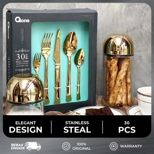 [EZO.4700018] Oxone OX7400GO 30Pcs Stainless Steel Gold Cutlery Set