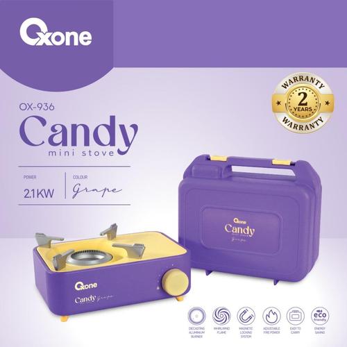 [EZO.4700039] OXONE X MAKSAN OX936 Portable Candy Mini Stove Stainless Steel | Kompor Mini Portable Stainless Steel - Api Besar, Daya Api Disesuaikan - Grape OX936 + OX350