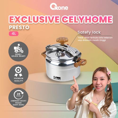 [EZO.4700041] OXONE X CELYHOME OX2004 Peralatan Masak Aluminium Pressure Cooker 4L