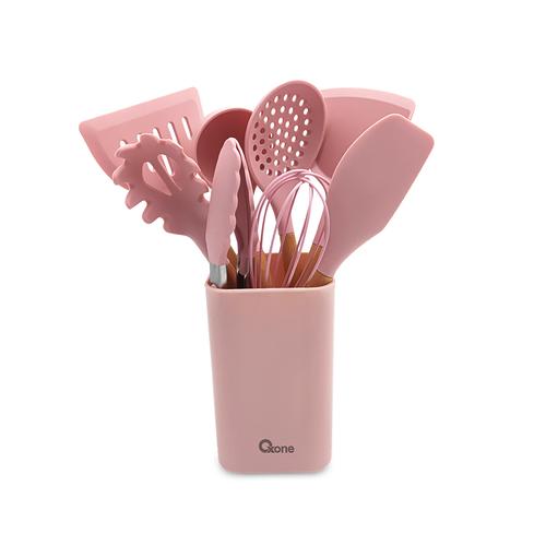 [EZO.4700081] Oxone OX958 9pcs Silicone Kitchen Tools Spatula Kitchenware - Pink