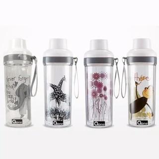 [EZO.4700115] Oxone OX032M Bottle Double Wall Kaca 500ml Botol Minum Lucu Motif Terbaru Asli | Plastik Bottles - GAMBAR RANDOM