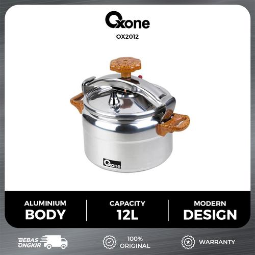 [EZO.4700197] Oxone OX2012 Presto Panci Daging Aluminium Pressure Cooker 12L - Silver