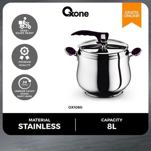 [EZO.4700256] Oxone OX1080 Presto Panci Masak Pressure Cooker Stainless Steel - 12 liter