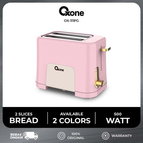 [EZO.4700289] Oxone OX111PG Pemanggang Roti Toaster Up 2 Slices Pink Green