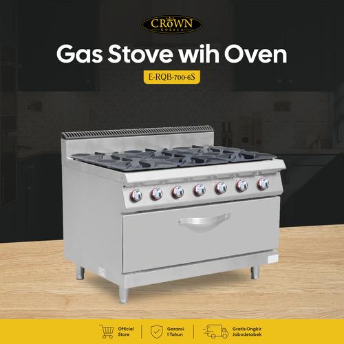 [EZO.1300044] Gas Stove with Oven 6 Burner - RQB-700-6S Crown Horeca