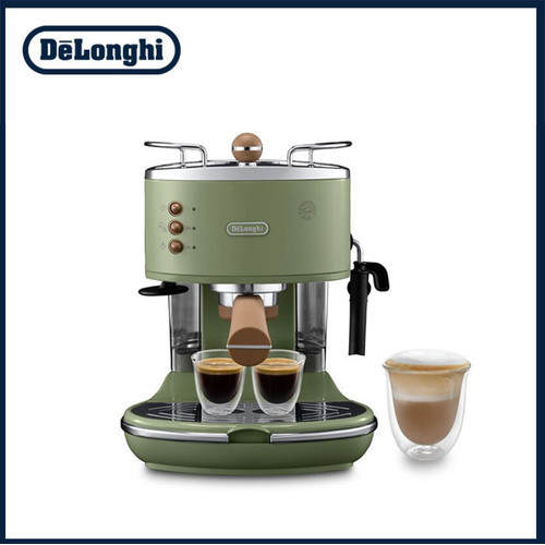 [EZO.1300102] DeLonghi ECOV 311.GR Icona Vintage Espresso Machine Green - Mesin Kopi