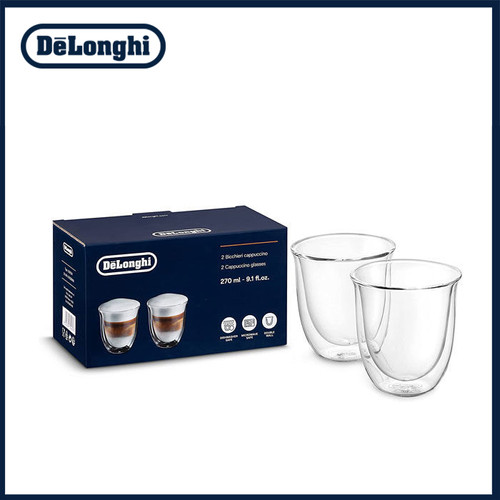 [EZO.1300115] DeLonghi - Cappuccino Glass 270ml - Cangkir Gelas Kopi