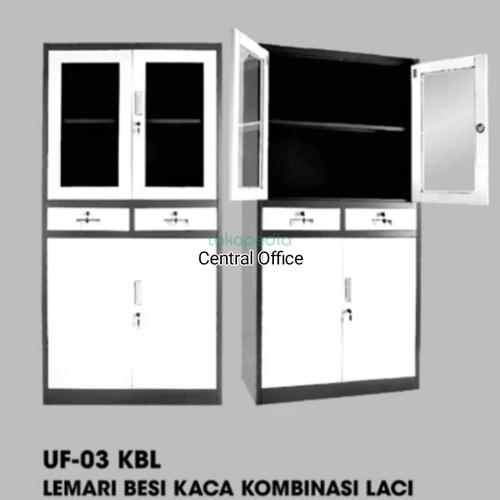 [EZO.7400100] Lemari Arsip besi File Swing  kaca Uno UF-03 KBL free ongkir jatadebek