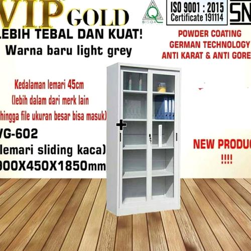 [EZO.7400608] Lemari Arsip sliding kaca Vip Gold free ongkir untuk Wilayah Jaktang
