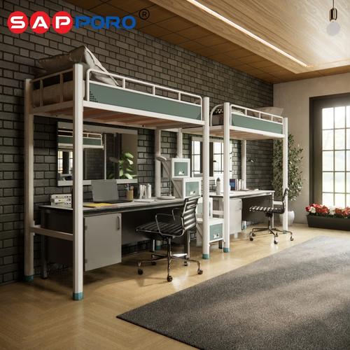 [EZO.6800002] SAPPORO DUNKEN SET - Asrama Double Bed Set | Loft Bed Double Set