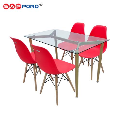 [EZO.6800019] SAPPORO SKIPTON - Set Meja Makan Kaca | Dining Set