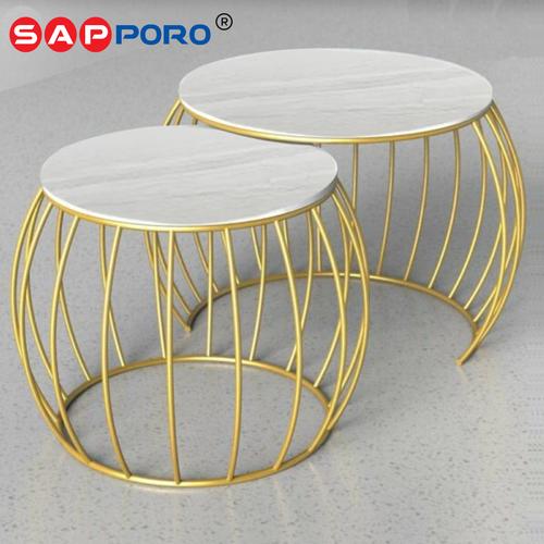 [EZO.6800022] SAPPORO MINORCA Meja Tamu Marmer | Coffee Table Marmer Set